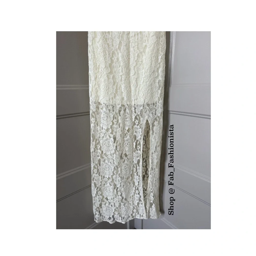 Forever 21 Cream Lace Maxi Dress wedding graduation party
